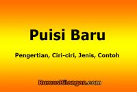 Puisi Baru Lengkap